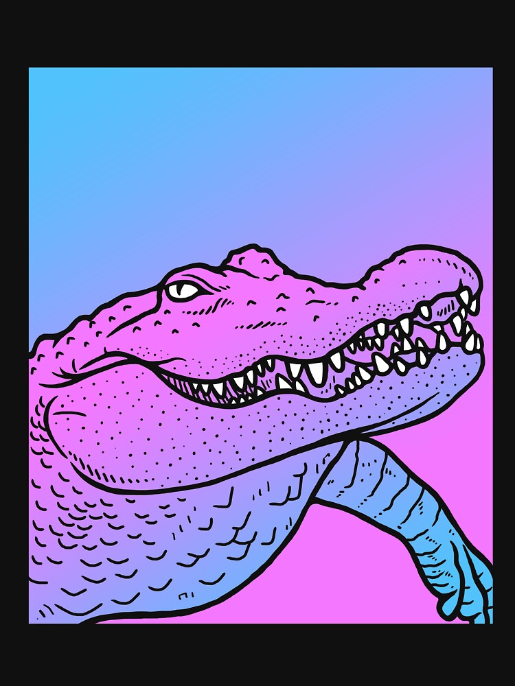 "Vaporwave Crocodile Aesthetic Pastel Goth Reptile" Pullover Hoodie for