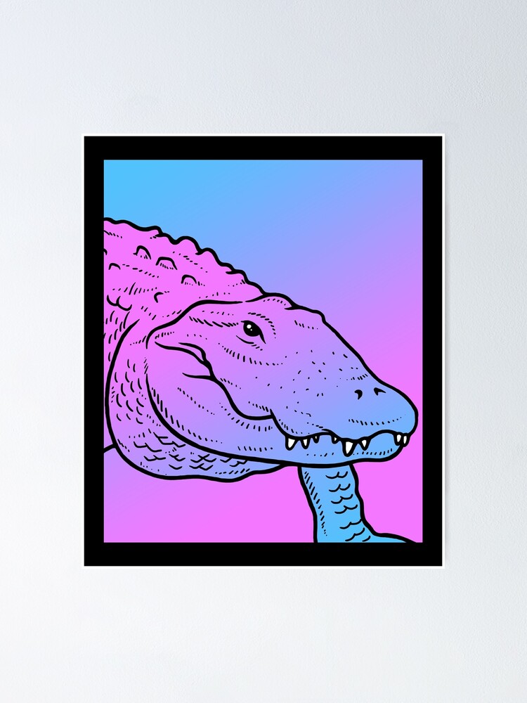 "Vaporwave Alligator Aesthetic Pastel Goth Crocodile" Poster by