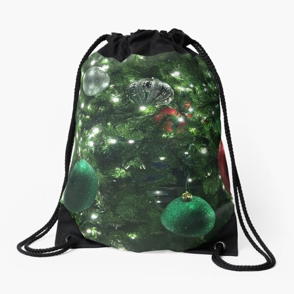 Christmas Baubles Drawstring Bag