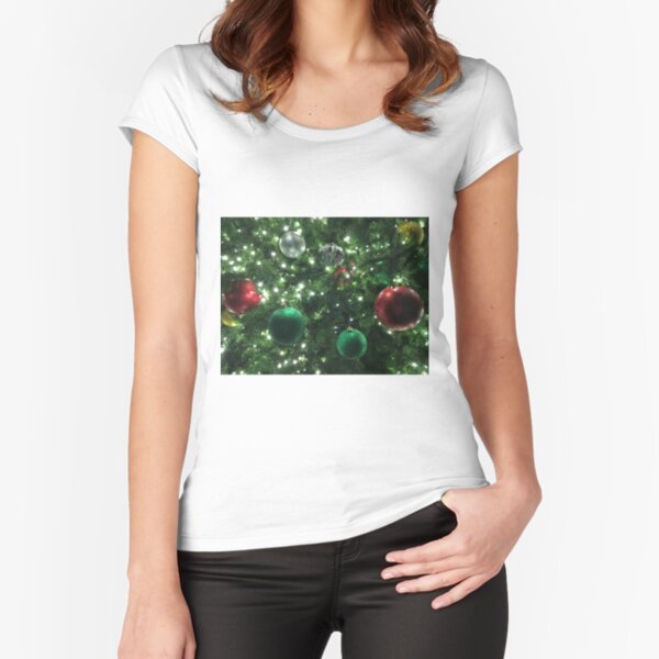 Christmas Baubles Fitted Scoop T-Shirt