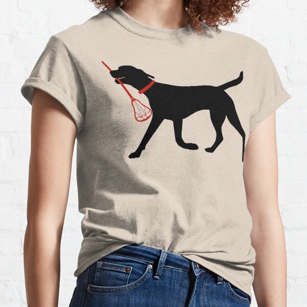 Cute Labrador Retriever Fetch Lacrosse Stick Black Lab Lacrosse Player Gift for Lacrosse Girls and Lacrosse Boys who love Lacrosse Classic T-Shirt