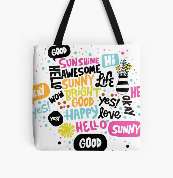 Simple modern funny typography fun cute work quote tote bag