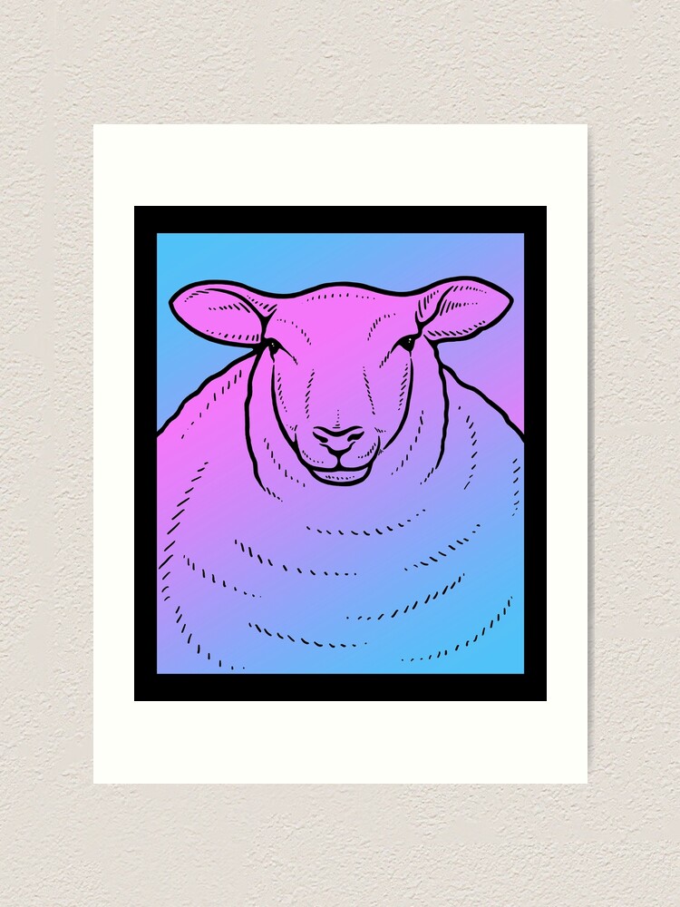 "Vaporwave Sheep Aesthetic Pastel Goth Livestock" Art Print by