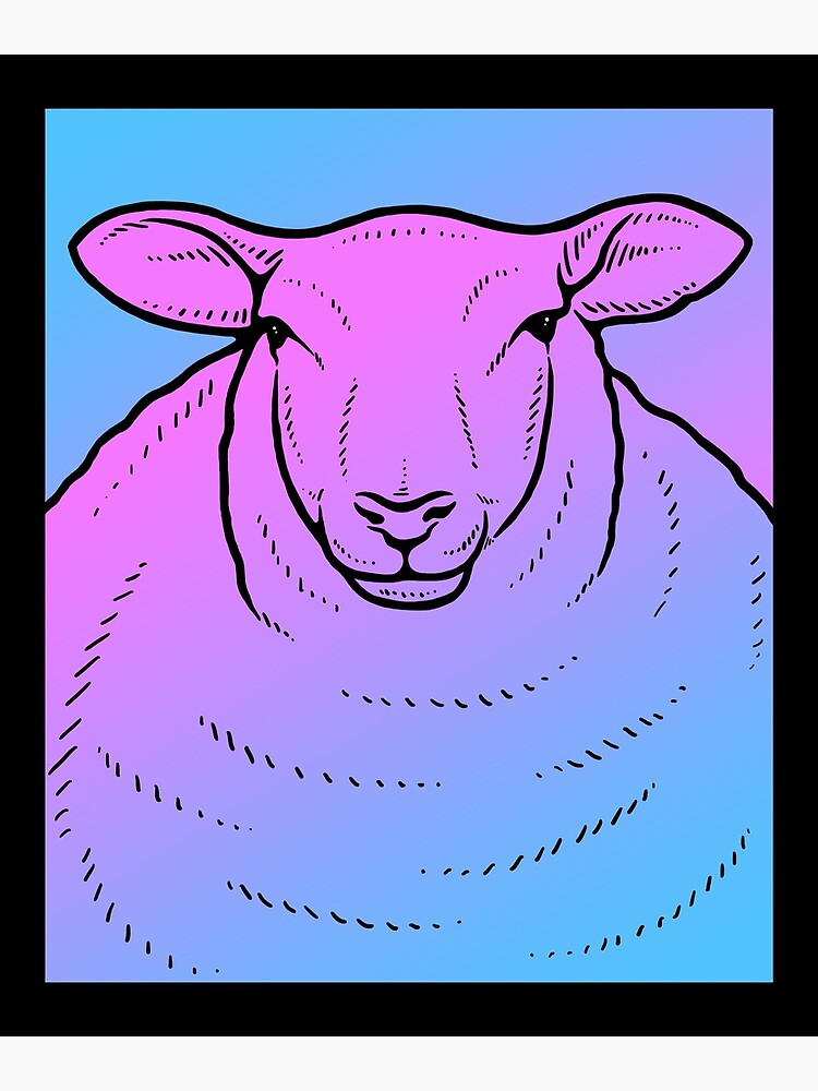 "Vaporwave Sheep Aesthetic Pastel Goth Livestock" Art Print by