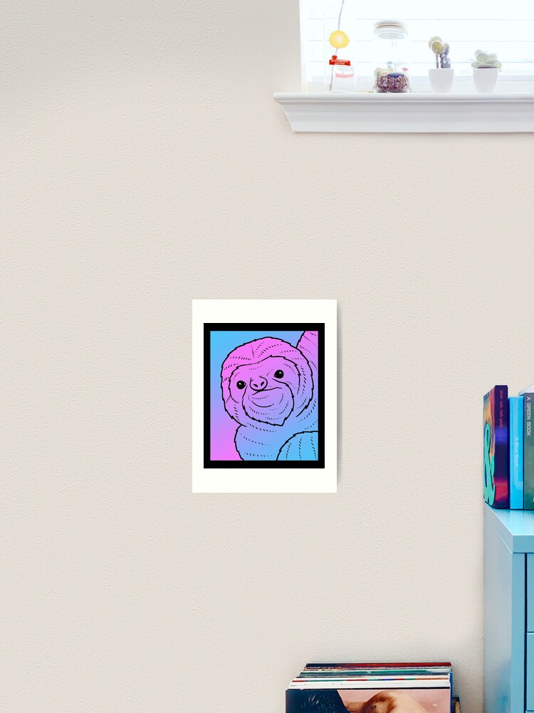 Vaporwave Sloth Aesthetic Pastel Goth Sloths Art Print By Dinosareforever Redbubble