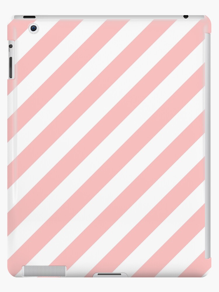 Pale Pink and White Horizontal Stripes | iPad Case & Skin