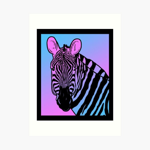 "Vaporwave Zebra Aesthetic Pastel Goth Zebras" Art Print by
