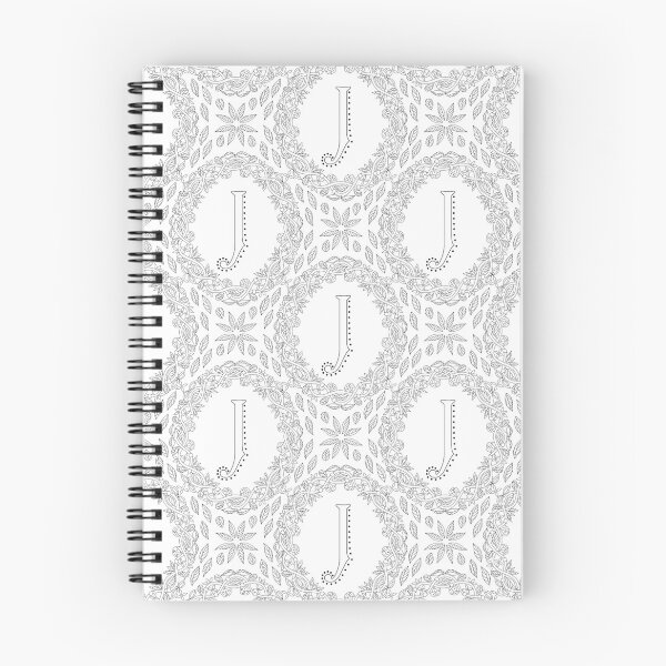 Aperçu de l'œuvre Lettre J initiale et monogramme guirlande noir et blanc créée et vendue par theartofvikki.