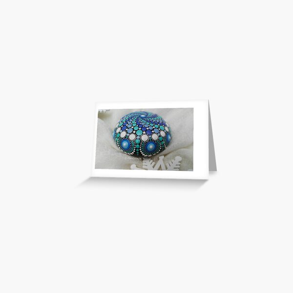 Winter spiral mandala stone- Greeting Card