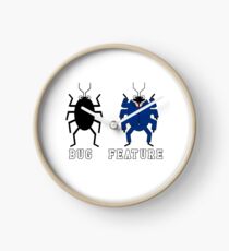 Bug vs Feature funny T-shirt Clock