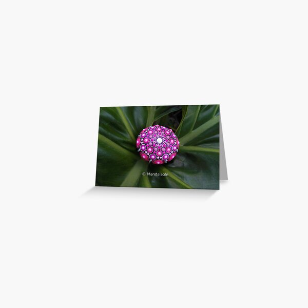 Pink mandala stone 1 Greeting Card
