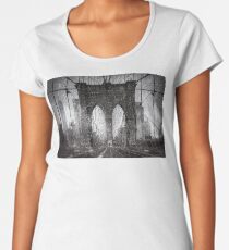 Brooklyn Bridge Snow Day Women's Premium T-Shirt
