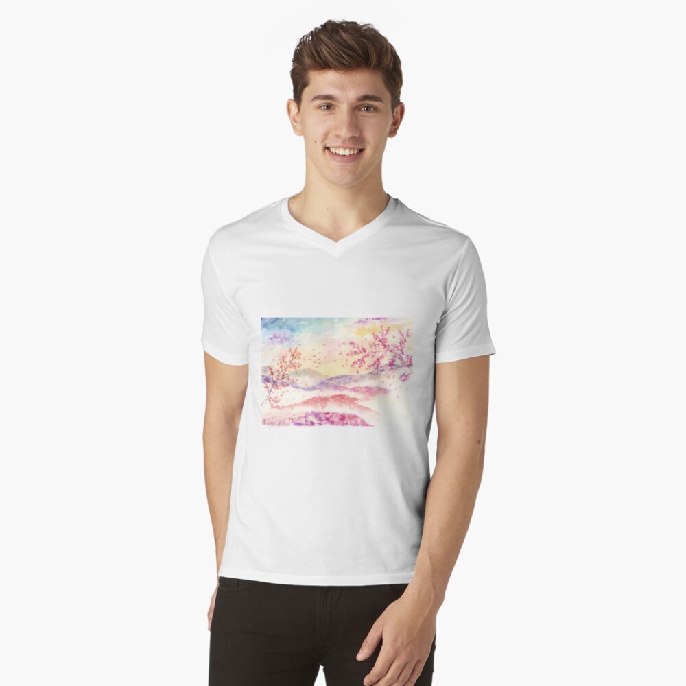 Item preview, V-Neck T-Shirt designed and sold by aquarelles.