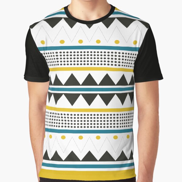 Mustard and teal tribal pattern Graphic T-Shirt