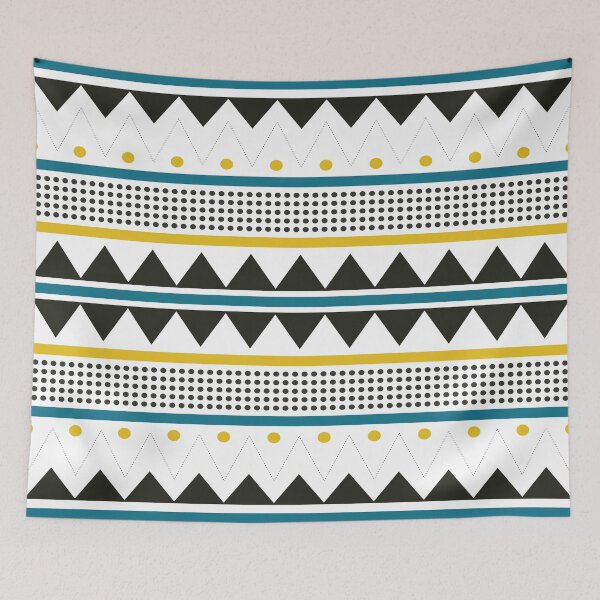 Item preview, Mustard and teal tribal pattern designed and sold by hellcom.