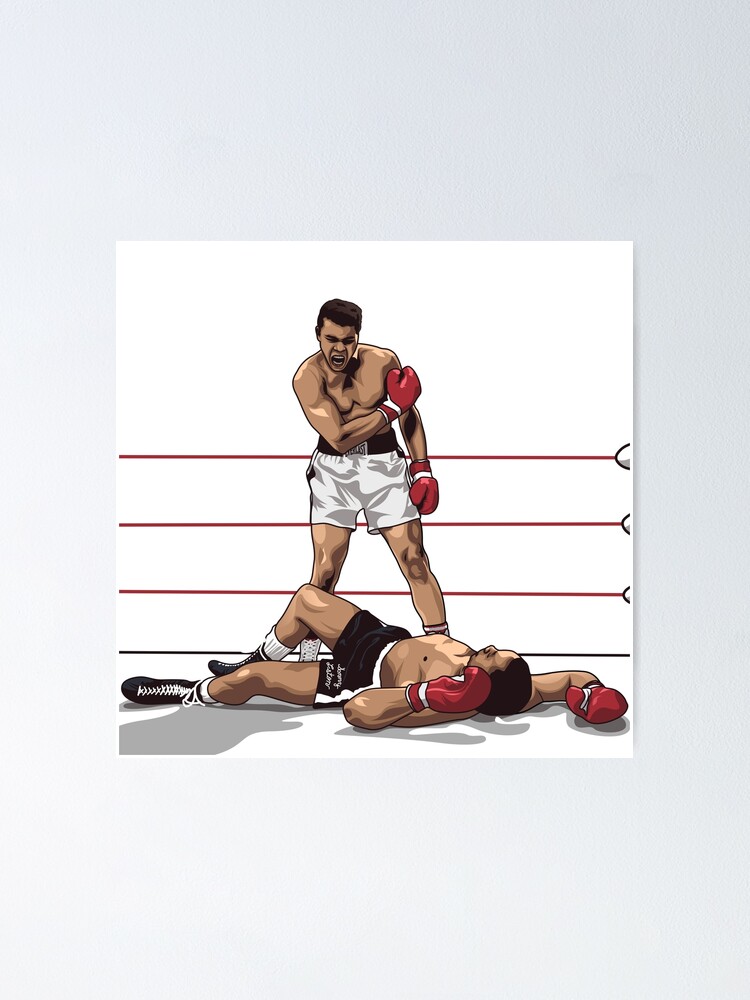 18-Inches by 24-Inches Muhammad Ali Poster Standard Size Muhammad Ali Boxing Sonny Liston Wall Poster Print