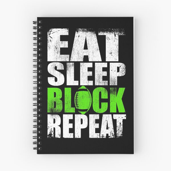 Item preview, Eat Sleep Block Repeat Football Sport Coach Athlete designed and sold by Pricity Designs.