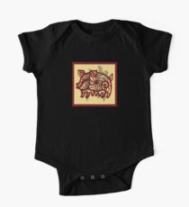 Chinese Zodiac Pig Cutout One Piece - Short Sleeve