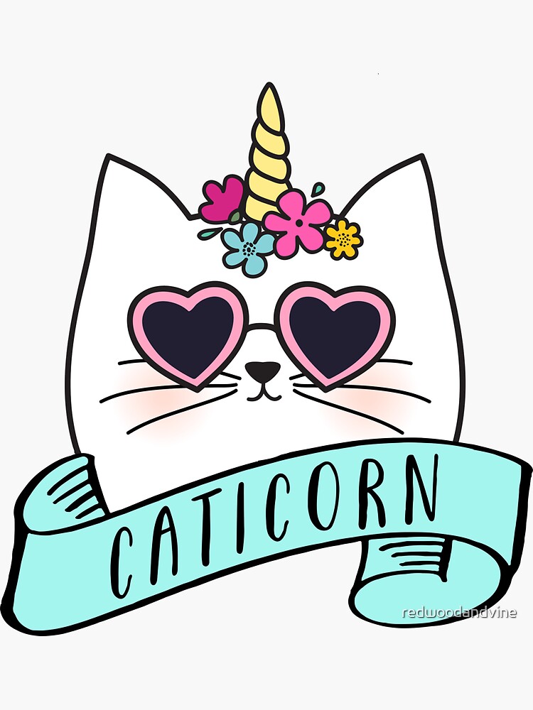 Kawaii Caticorn Unicorn Cat Kittycorn - Caticorn Awesome Gift - Sticker