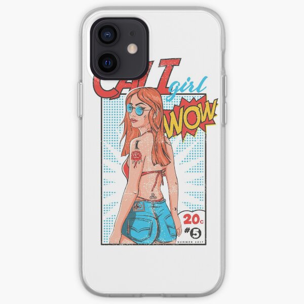 California Beach Girl Redhead Comic Venice Beach iPhone Soft Case