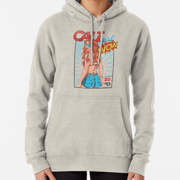 California Beach Girl Redhead Comic Venice Beach Pullover Hoodie