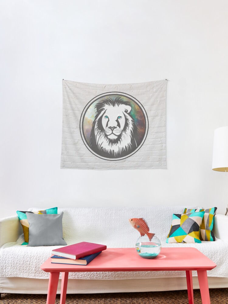 Space Lion Tapestry By Electricpeacock Redbubble
