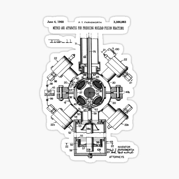 Item preview, Nuclear Fusion Invention Patent 1968 designed and sold by MadebyDesign.