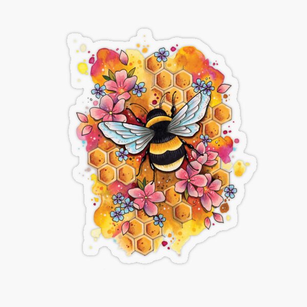 Bumble Bee Art Sticker — Stephanie Darlene