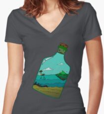 Island in a Bottle Women's Fitted V-Neck T-Shirt