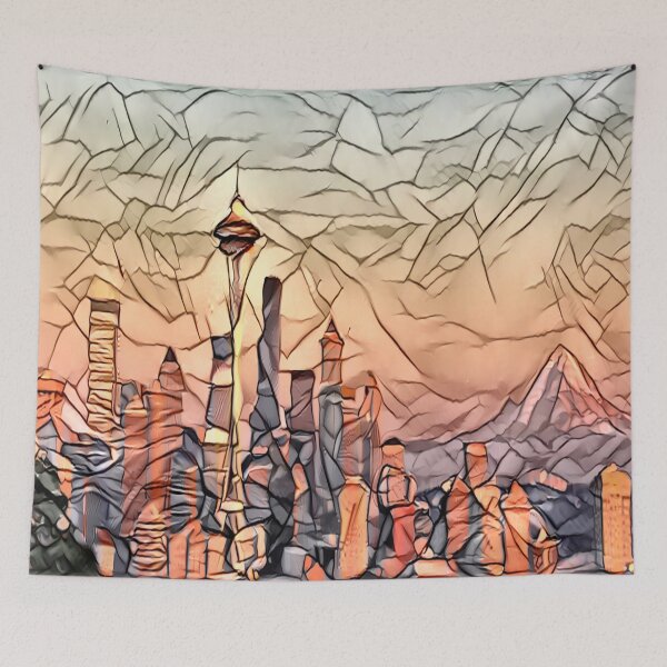 Item preview, Seattle at Dusk - Style: Stained Glass designed and sold by CELLAR-D00R.