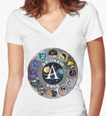 Apollo Mission Composite Logo Women's Fitted V-Neck T-Shirt