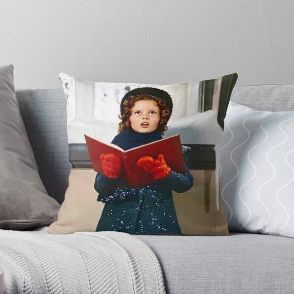 Shirley Temple Christmas Caroling Throw Pillow