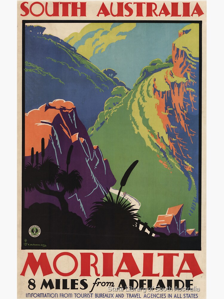 Thumbnail 3 of 3, Sticker, South Australia, Morialta, 8 miles from Adelaide, 1935 designed and sold by StateLibrarySA.