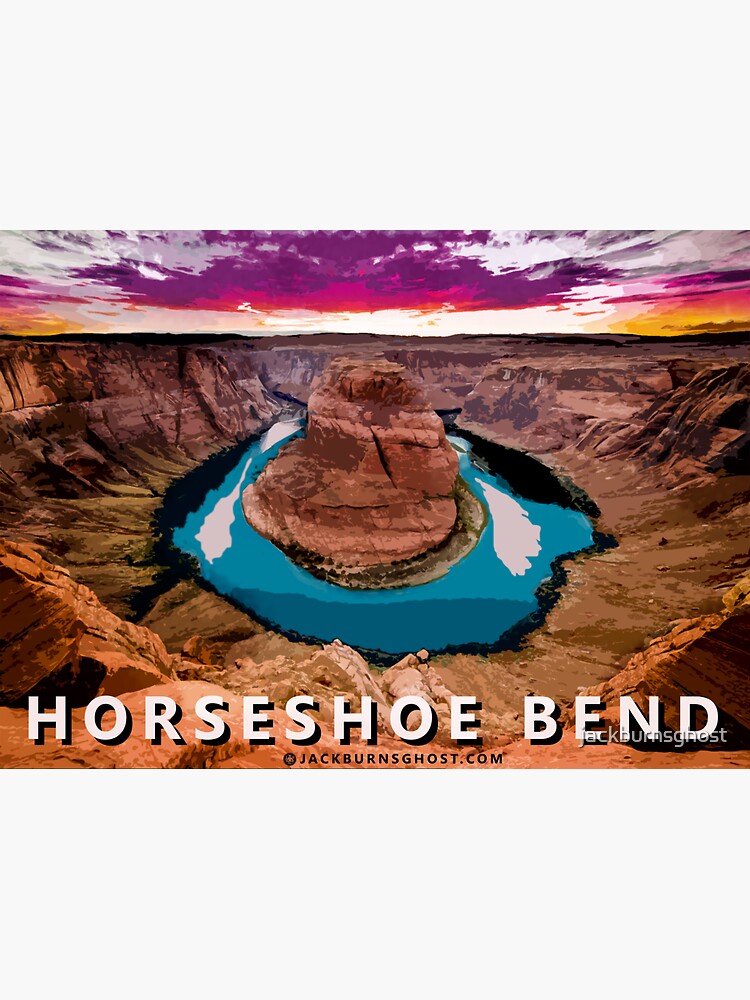 Thumbnail 3 of 3, Sticker, Horseshoe Bend Grand Canyon designed and sold by jackburnsghost.