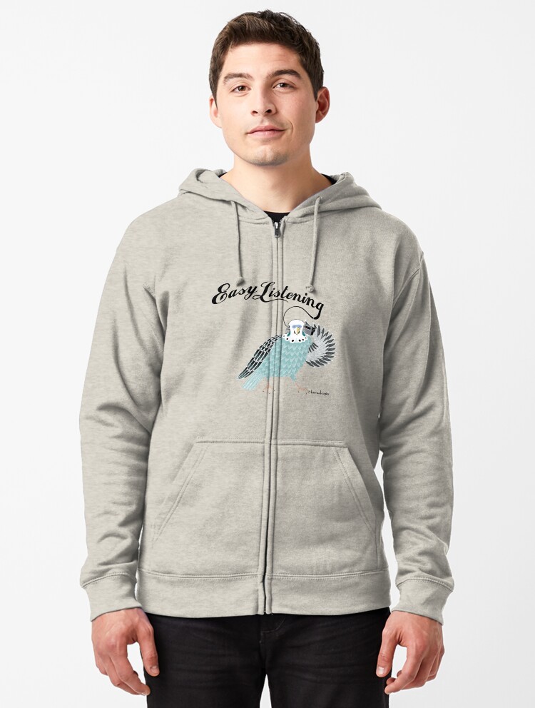 Thumbnail 1 of 5, Zipped Hoodie, Easy Listening designed and sold by kernelcopia.