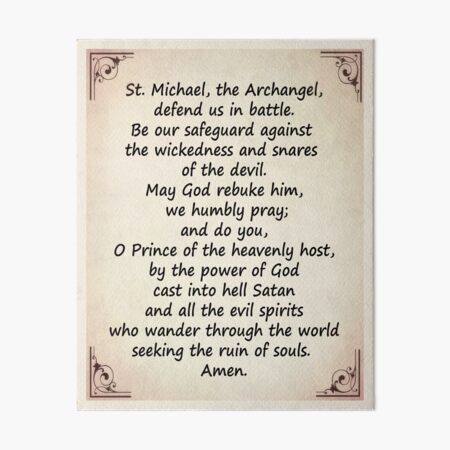 The Saint Michael's Prayer Art Board Print