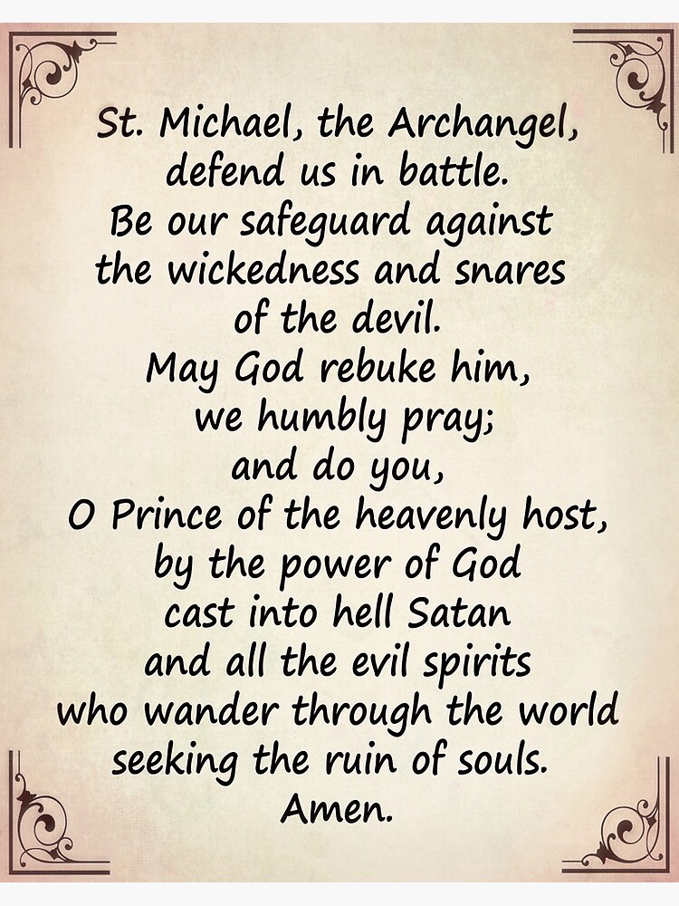 The Saint Michael&#39;s Prayer&quot; Postcard by Albert | Redbubble
