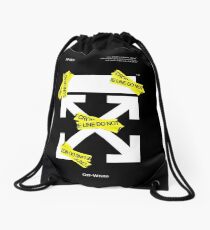 Off White Line Cross Drawstring Bag
