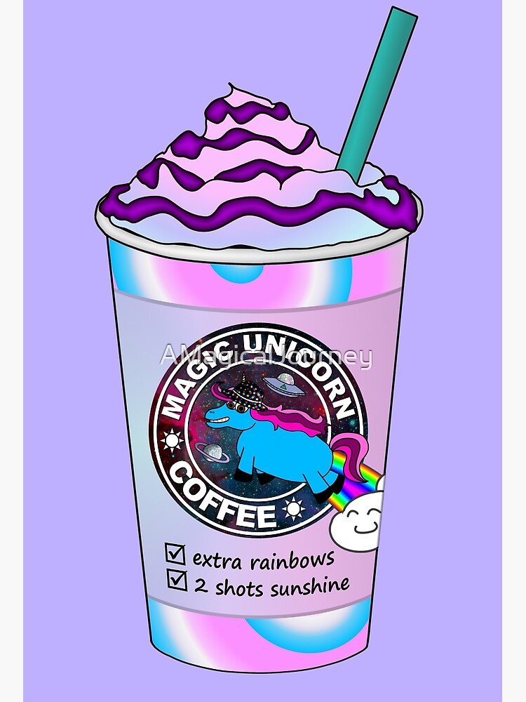 Tarjetas de felicitación «Café Unicornio Mágico Frappuccino» de  AMagicalJourney | Redbubble