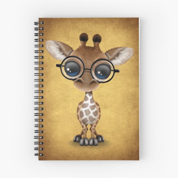 Item preview, Cute Curious Baby Giraffe Wearing Glasses on Yellow designed and sold by JeffBartels.