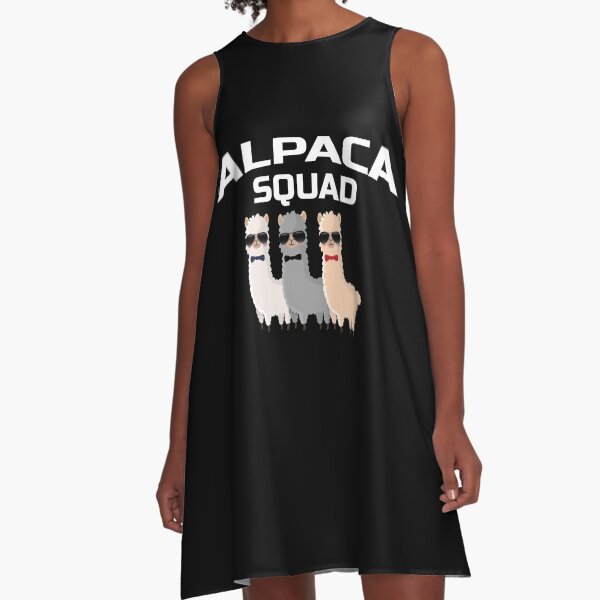 Alpaca Squad LLama Zoo Farm Animal Gift A-Line Dress