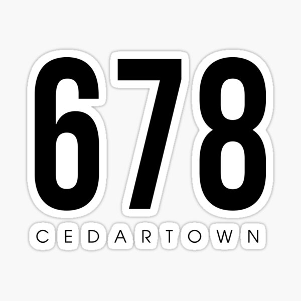 "Cedartown, GA 678 Area Code design" Sticker for Sale by