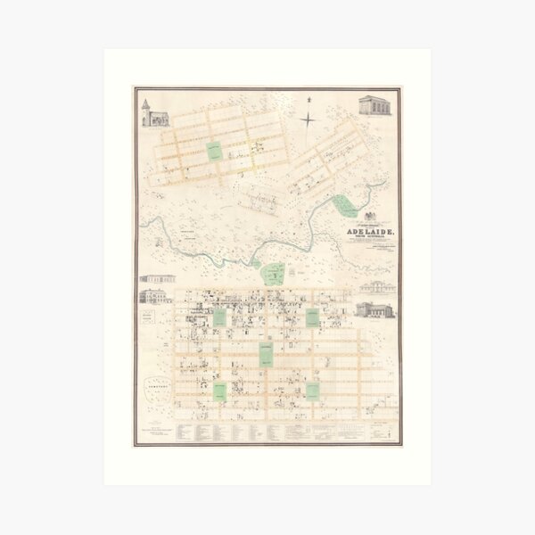 Adelaide: Kingston Map, 1842 Art Print