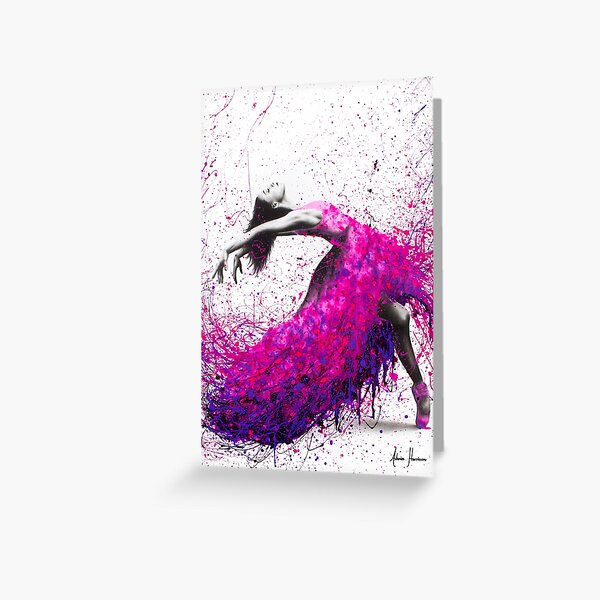Hot Magenta Dance Greeting Card