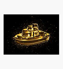 Boat sea golden Gold Photographic Print