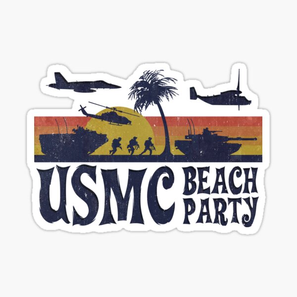 USMC Beach Party Sticker