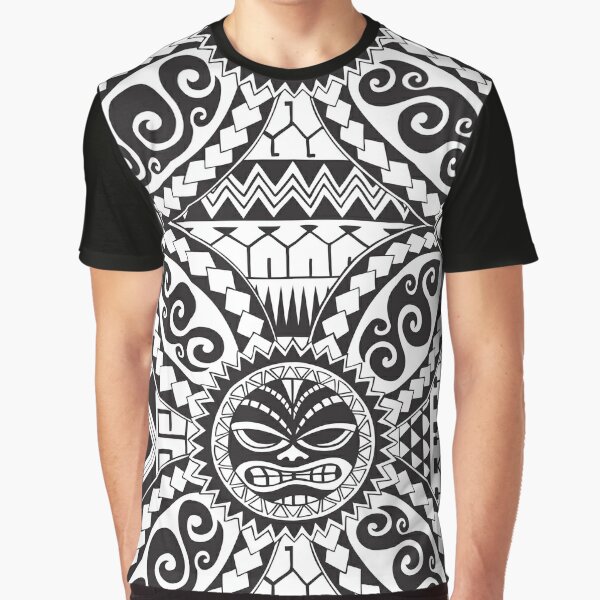 Polynesian Tattoo Other Half Black Design #2 Pocket T-Shirt – Anehana