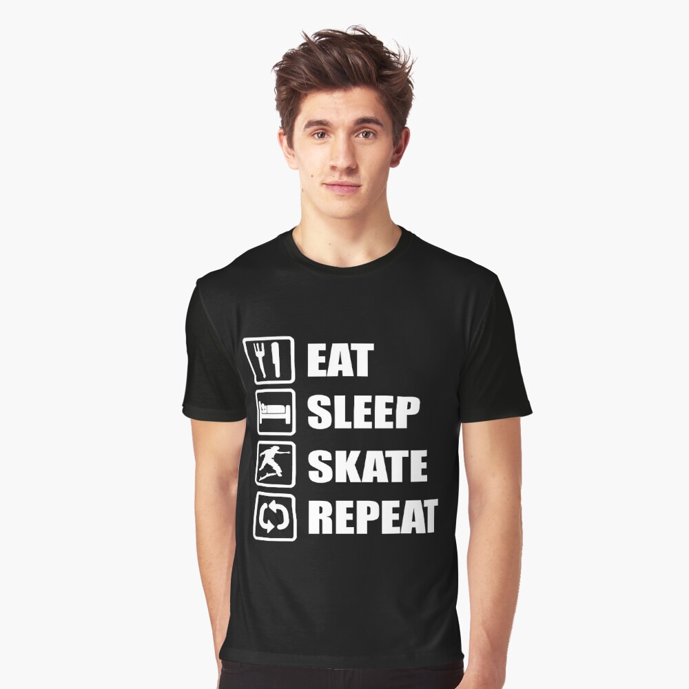 Skateboard T-shirt Mens Womens Gifts For Skateboarding Eat Sleep Skate –  WaryaTshirts