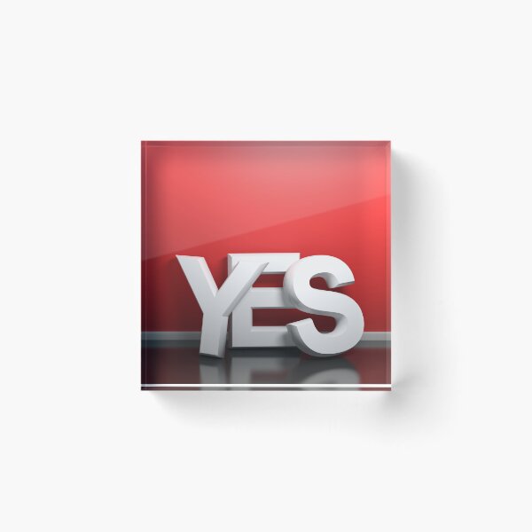 Item preview, YES white write at red wall - 3D rendering designed and sold by carlotoffolo.
