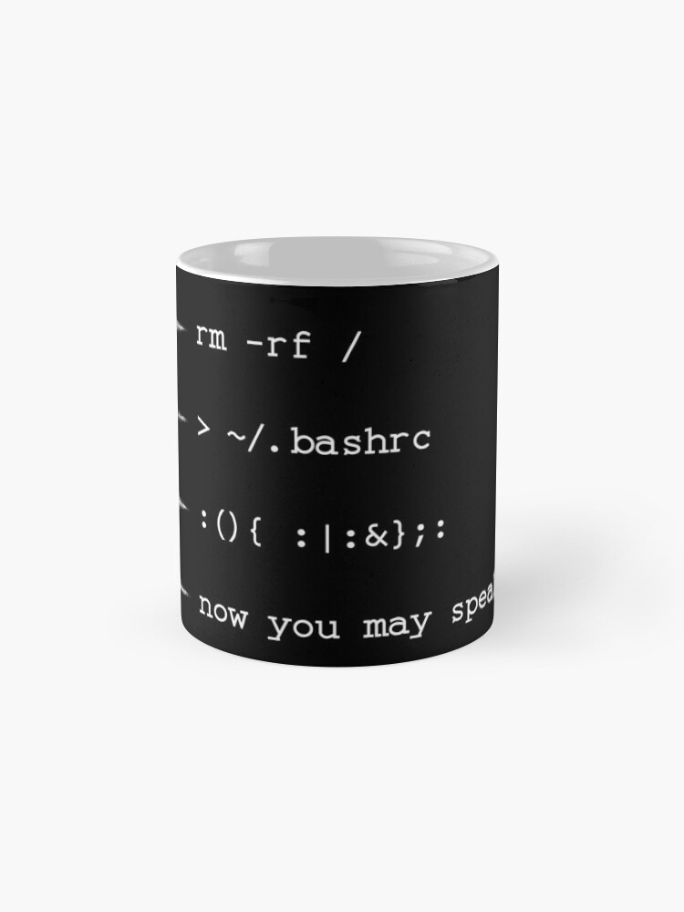 Thumbnail 4 of 6, Coffee Mug, Linux root morning coffee cup black designed and sold by skua74.